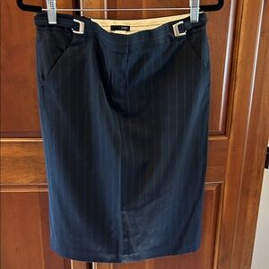 J Crew Navy Pinstripe Pencil Skirt